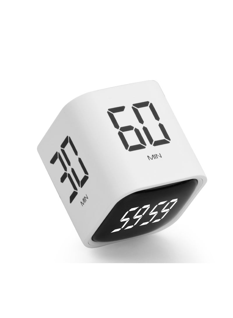 Digital Cube Timer, Gravity Sensor, Flip Timer, Pomodoro Timer with Mute Vibrations Sound Alarms, LED Display Timer with Positive Timing and Countdown Time Management Tool for Study, Sports - Image 1