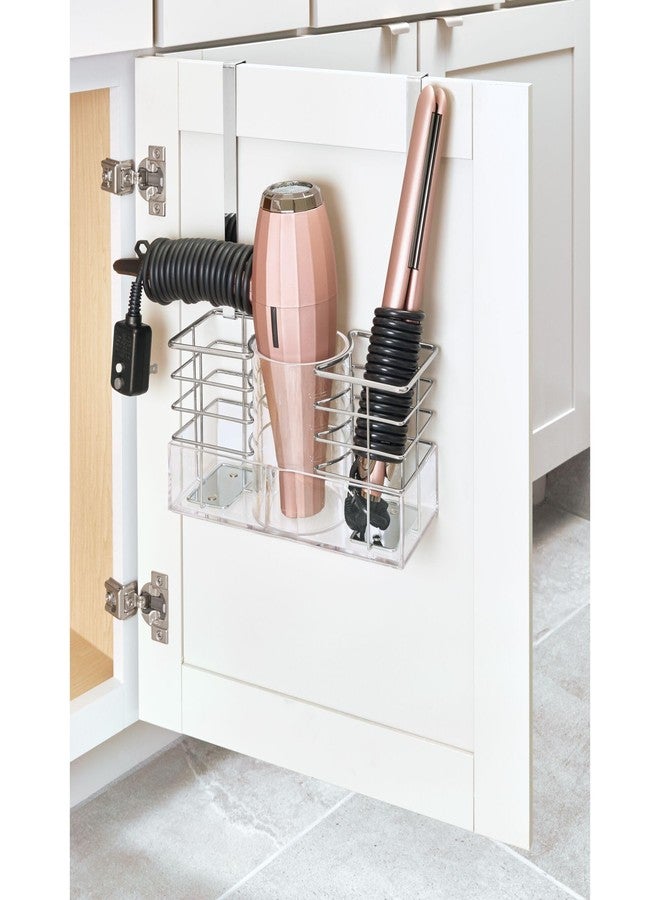 iDesign Countertop or Over-The-Cabinet Hair Tool Organizer - Clear/Chrome - Image 5