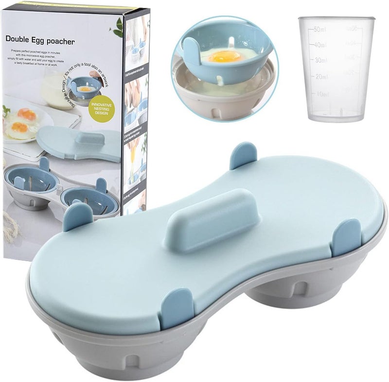 KICOFIT Egg Poacher Microwavable, Egg Steam with Measure Cup Dishwashable, Egg Maker Poached Egg Steamer Kitchen Gadget - Image 1