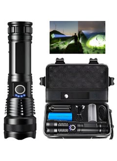 QLIGHT Rechargeable Flashlight 990000 High Lumens, XHP70.2 Super Bright Tactical Flashlights, Led Flash lights with 5 Modes, Zoomable, Type-C, IPX65 Waterproof, Powerful Flash Light for Camping Hiking Running & Cycling  - Image 1