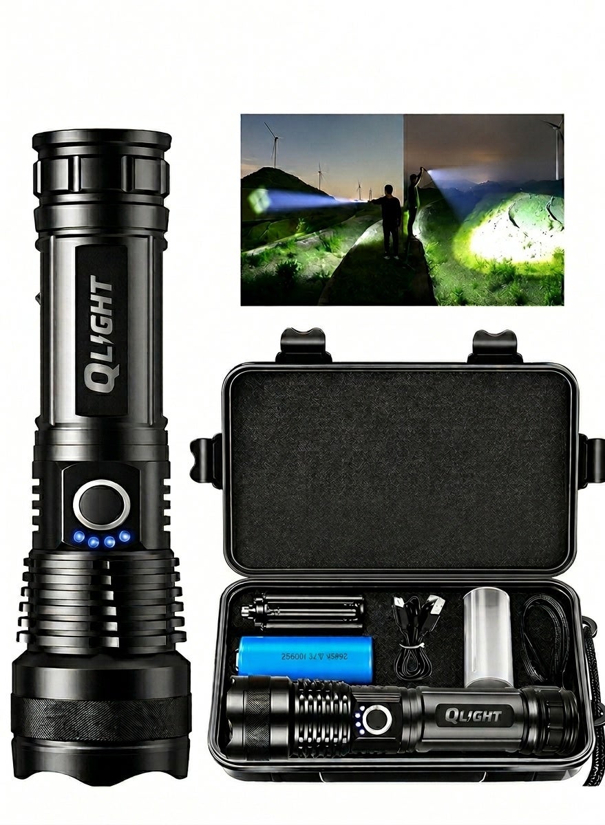 Rechargeable Flashlight 990000 High Lumens, XHP70.2 Super Bright Tactical Flashlights, Led Flash lights with 5 Modes, Zoomable, Type-C, IPX65 Waterproof, Powerful Flash Light for Camping Hiking Running & Cycling