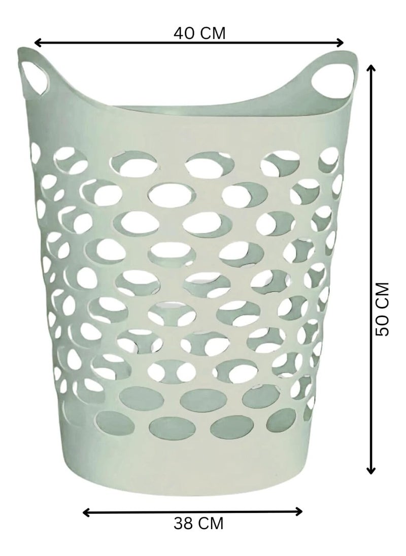 VIO 1 Pack Plastic Flexi Laundry Bin Multipurpose Flexible Laundry Storage Basket Hamper Light Weight and Durable Large Dirty Clothes Organizer Basket Toys Storage Basket with Handles 45 Litre Capacity  - Image 3