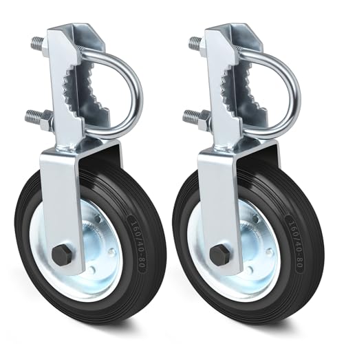 Mofeez Gate Wheel for Metal Swing Gate with 1-5/8" Thru 2" Gate Frames, Gate Support Wheel for Chain Link Fence (Set of 2) - Image 1
