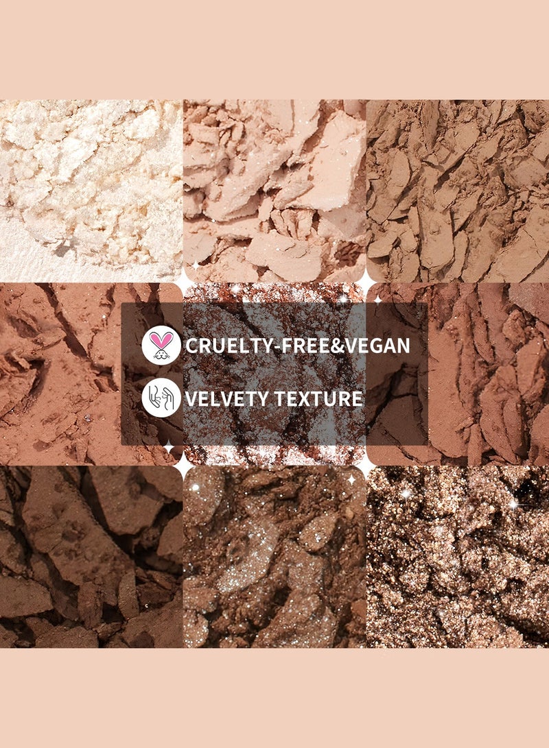 docolor 9-Color Gemstone Nude Eyeshadow Palette – Velvet Matte & Shimmer for Day-to-Night Looks  - Image 3