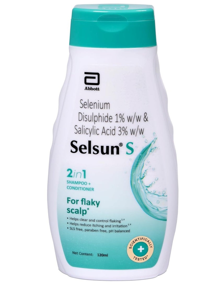 Selsun 2-in-1 Anti-Dandruff Shampoo + Conditioner 120ml - Image 1