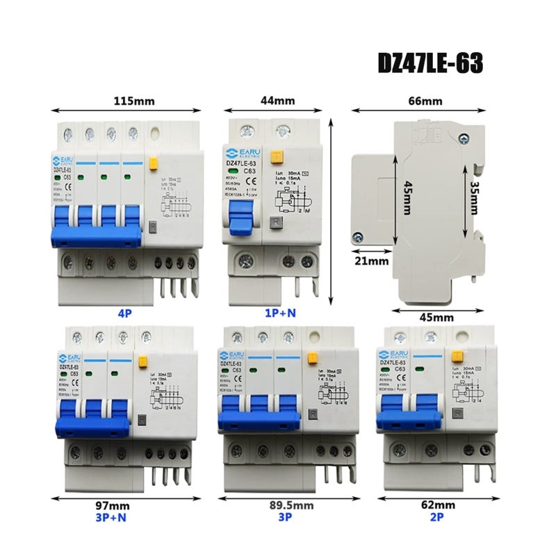 25A 4P AC400V Three Phase Overload Protection Circuit Breaker Leakage Protector - Image 3