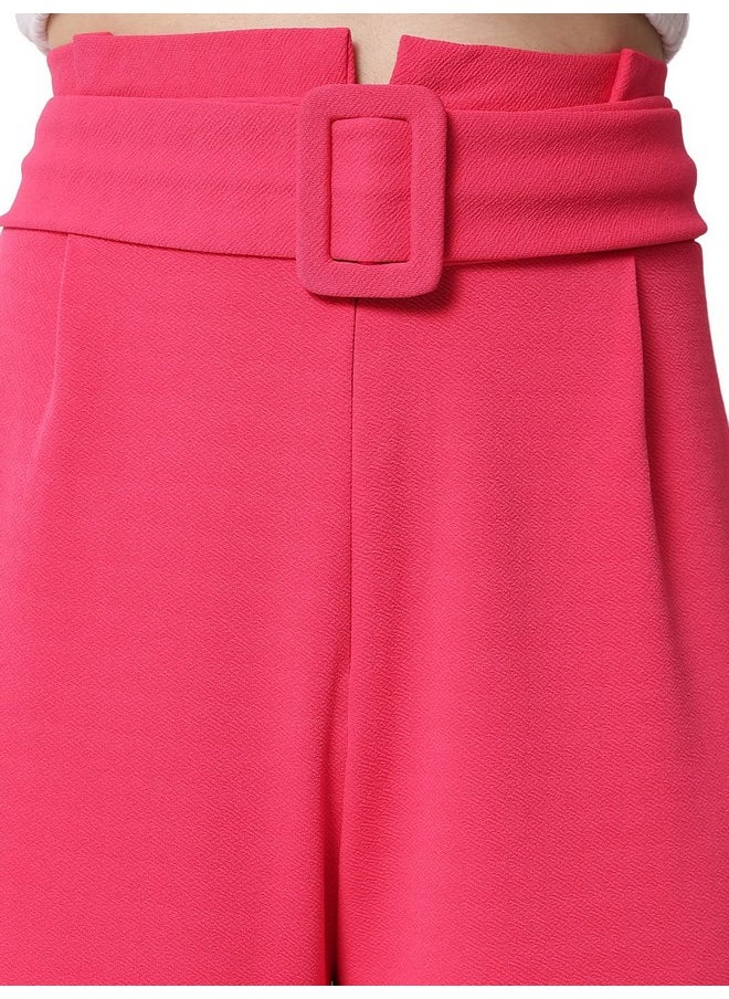 Kotty KOTTY Women Regular length Rose Pink Solid Trousers(Rose Pink,32)  - Image 3