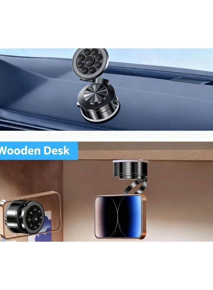 Car Phone Holder,Magnetic Car Phone Holder with Vacuum Suction, 360° Rotating Vacuum Suction Magnetic Car Phone Holder,Adsorption Compact and Portable,Magnetic Car Phone Holder For Car Dashboard Truck Windshield Table Suitable For Tablets Smartphones Flat Universal Magnetic Kit,Black - Image 4