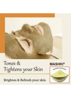 MASHKI 150 Grams Multani Mitti For Glowing Skin And Hair (Fuller’S Earth/Calcium Bentonite Clay) For Hair Pack / Multani Mitti For Face Pack Powder For Glowing Dry Skin 100% Natural (150 Gm)  - Image 3
