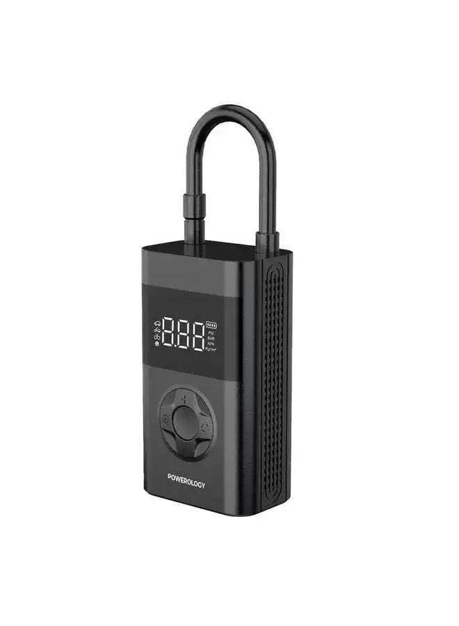 Powerology Ultra Portable Air Compressor & Power Bank, 4000mAh Battery, 70W, 5V/2A Input, Black  - Image 2