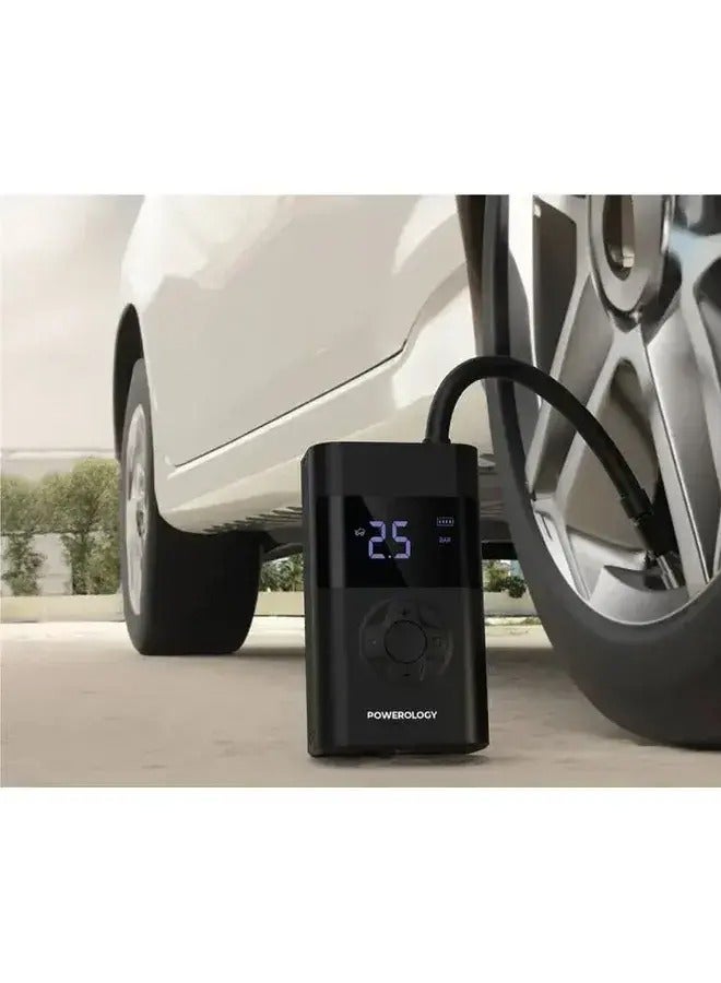 Powerology Ultra Portable Air Compressor & Power Bank, 4000mAh Battery, 70W, 5V/2A Input, Black  - Image 4