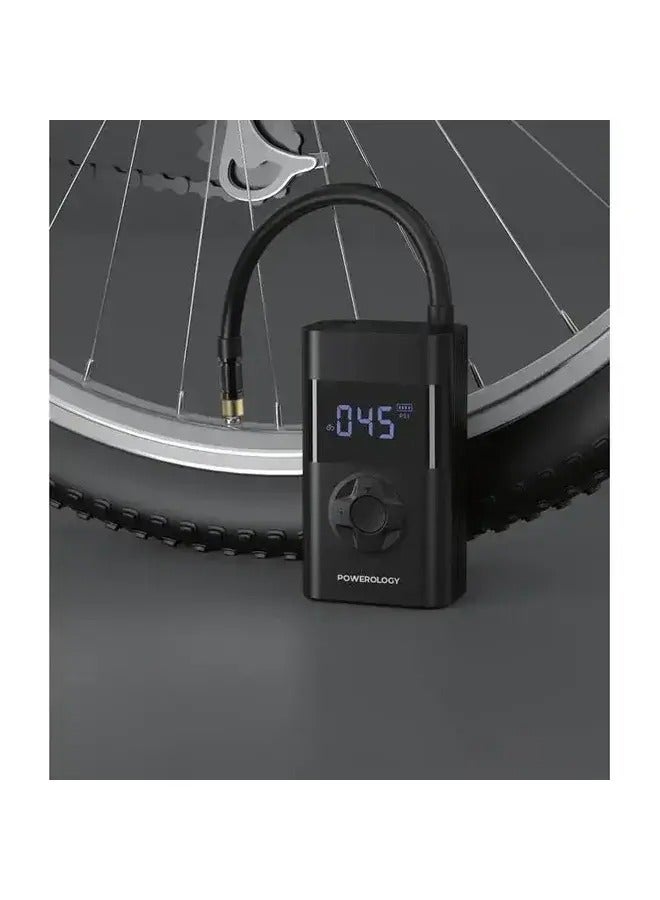 Powerology Ultra Portable Air Compressor & Power Bank, 4000mAh Battery, 70W, 5V/2A Input, Black  - Image 5