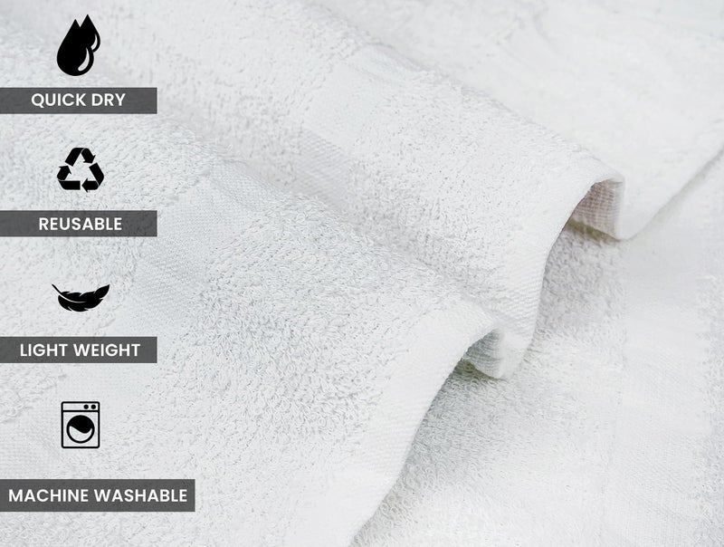 ZUPERIA White Bath Towels Bulk 24 Pack (20 x 40 Inches) - 100% Cotton Economy Light Weight Towels for Commercial Use - Quick Dry, Ultra-Soft, and Absorbent Bulk Towels - Image 4
