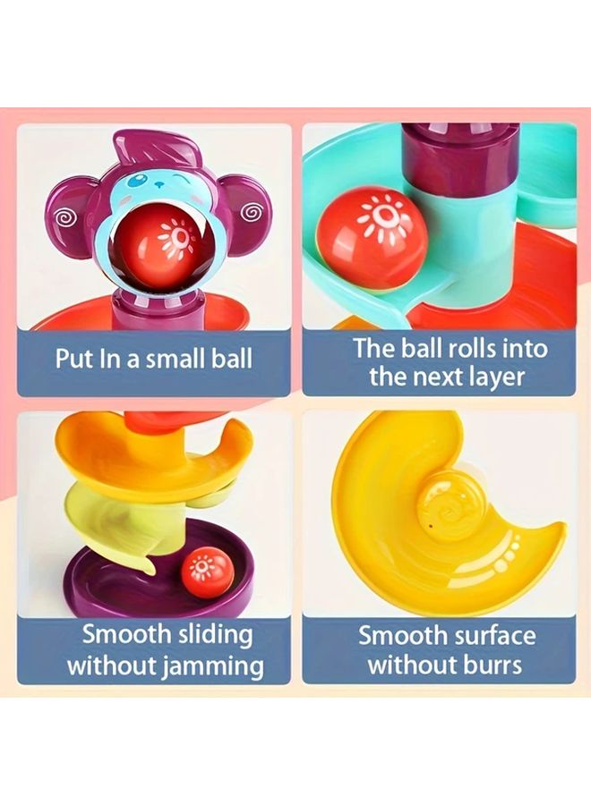 Monkey Shaped 5 Layer Rolling Ball Track Toy For Toddlers Motor Skills - Image 4