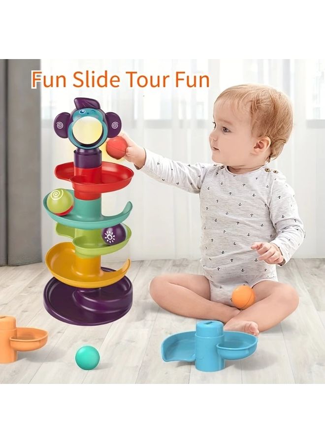 Monkey Shaped 5 Layer Rolling Ball Track Toy For Toddlers Motor Skills - Image 2