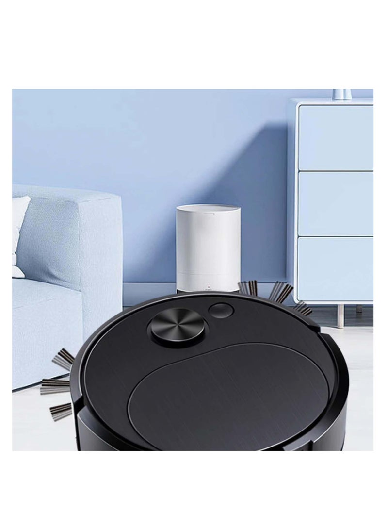 مكنسة روبوت لاسلكية 3 في 1 مع شفط قوي وضجيج منخفض، مزوّدة بمسّاحة قابلة للشحن عبر USB للسجاد والأرضيات الصلبة، باللون الأسود - Image 5