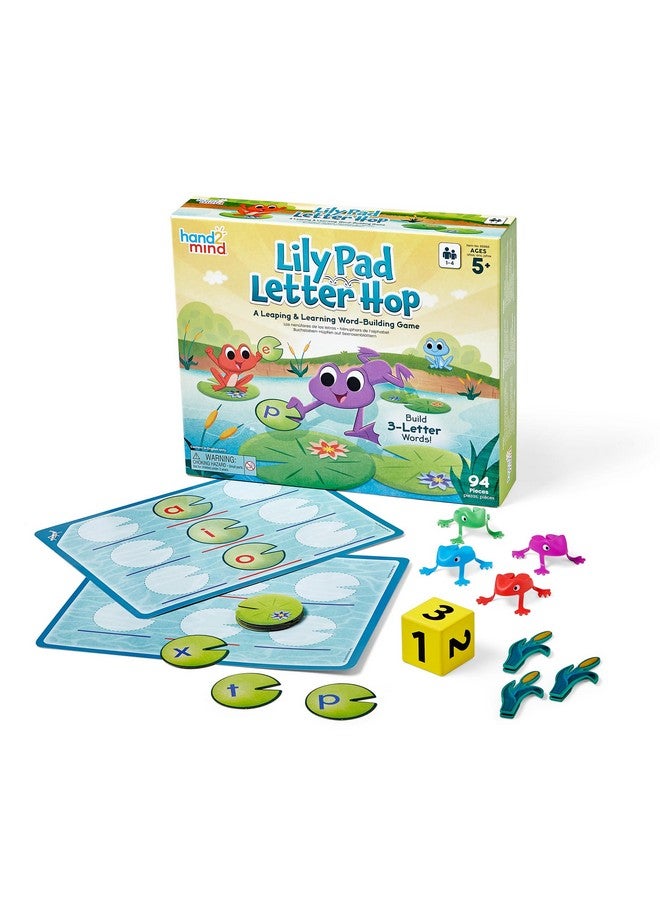 hand2mind Hand2Mind Lily Pad Letter Hop - CVC & Sight Word Games, Fine Motor Skills Toys, Spelling & Word Making Activities, Family Learning Fun - Image 1