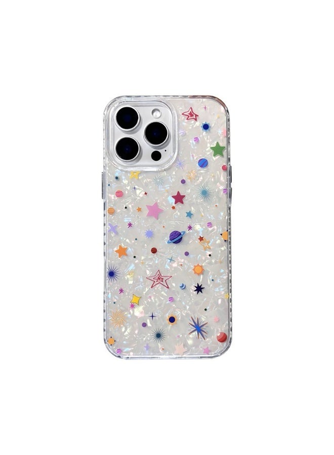 NIBEMINENT Cartoon Colorful Planet Protective TPU Case Cover For iPhone 15 Clear - Image 1