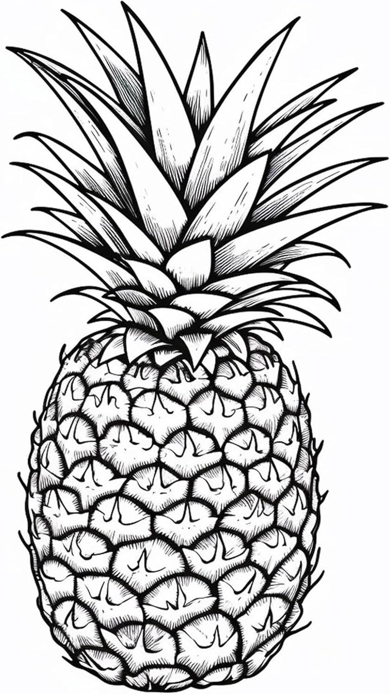 Dopetattoo Six sheets Temporary Tattoos for Men and Women Fruits Fruit Pineapple Sketch Scratch Black and White Abstract Art Beauty for Men Temporary tattoo for Women Neck Arm Chest for Woman - Image 1
