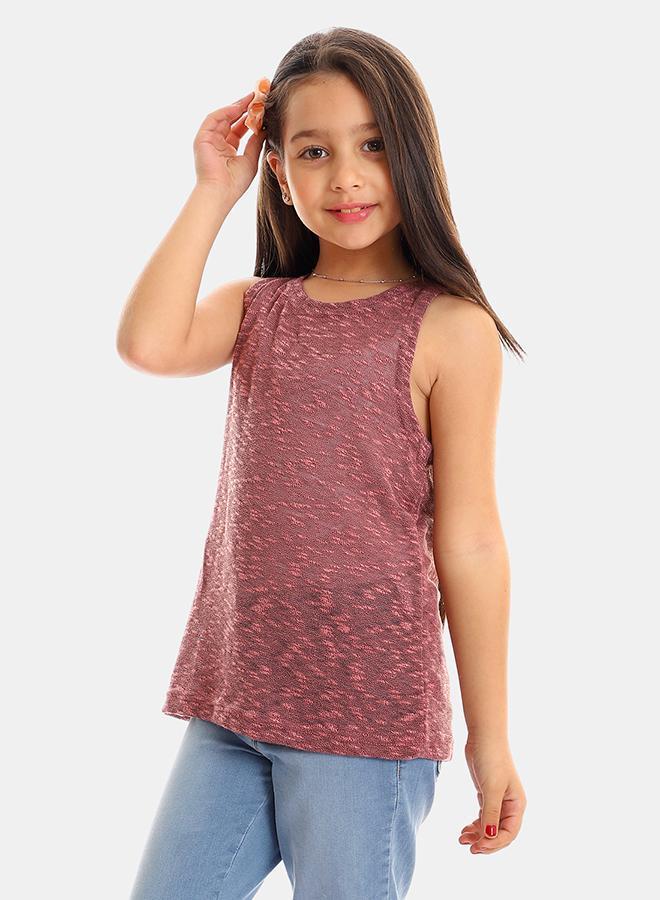 kady Girls Self Pattern Sleeveless Tank Top girls cashmere  1337-cashmere-2 - Image 2