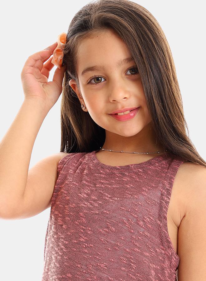 kady Girls Self Pattern Sleeveless Tank Top girls cashmere  1337-cashmere-2 - Image 4