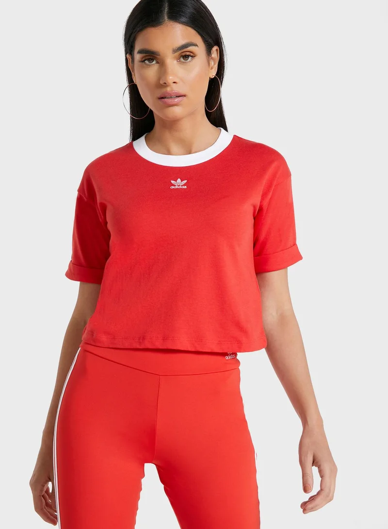 adidas Originals Logo Cropped T-Shirt