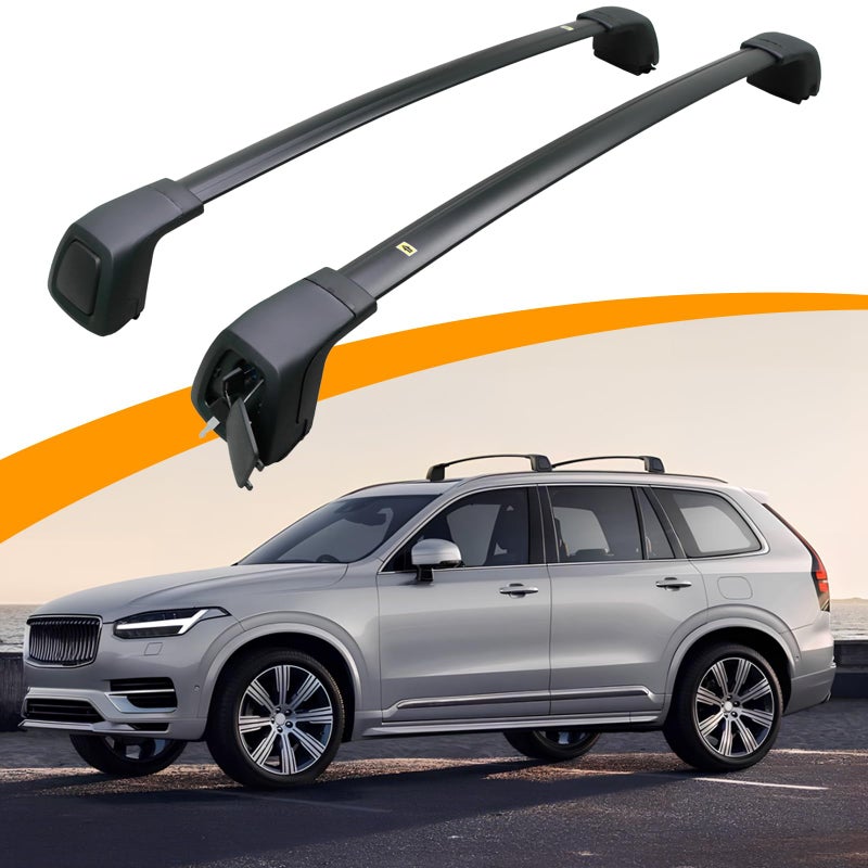 Snailfly Upgraded Crossbars Fit for 20152025 Volvo XC90 Lockable Roof Rack Cross Bars Cargo Accessories Work for Flush Side Rails