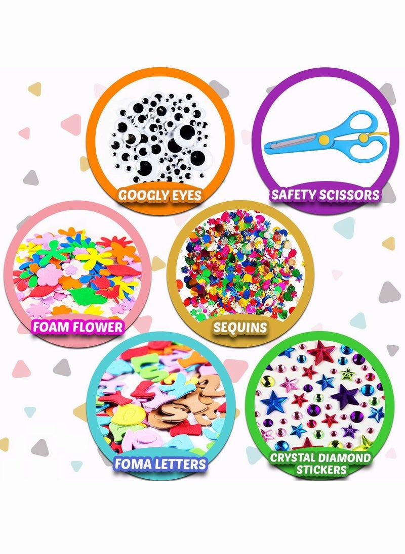 null - 1000-Piece Colourful Creative Art And Craft Supplies For Kids Age 3 4 5 6 7 8 9 For Classroom And Home Projects 3.94x1.97x1.97inch - Image 1