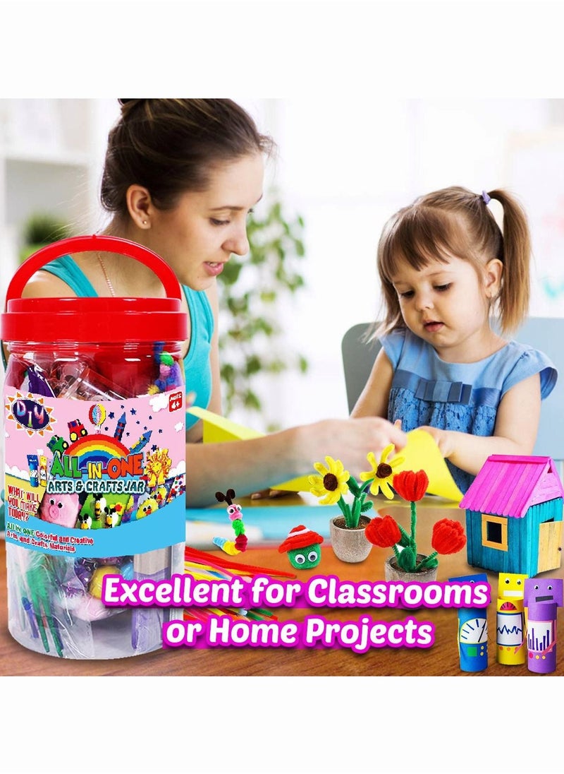 null - 1000-Piece Colourful Creative Art And Craft Supplies For Kids Age 3 4 5 6 7 8 9 For Classroom And Home Projects 3.94x1.97x1.97inch - Image 1