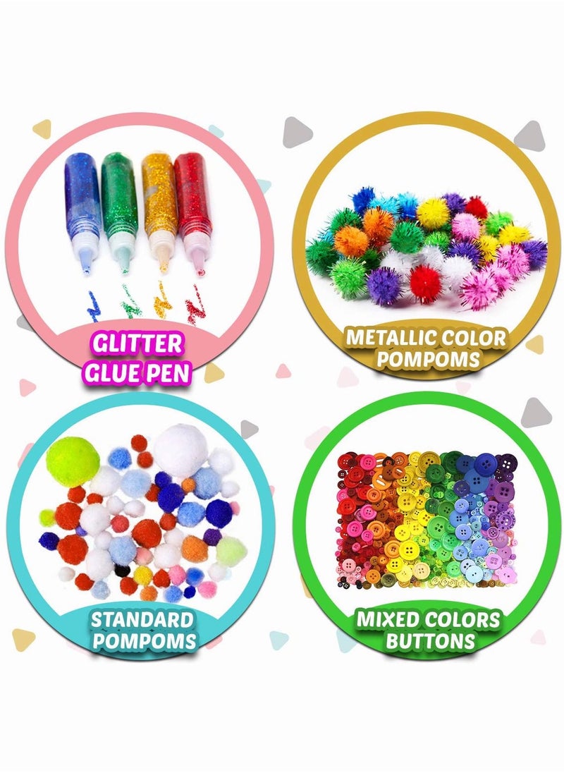 null - 1000-Piece Colourful Creative Art And Craft Supplies For Kids Age 3 4 5 6 7 8 9 For Classroom And Home Projects 3.94x1.97x1.97inch - Image 1