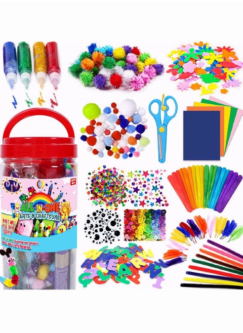 1000-Piece Colourful Creative Art And Craft Supplies For Kids Age 3 4 5 6 7 8 9 For Classroom And Home Projects 3.94x1.97x1.97inch