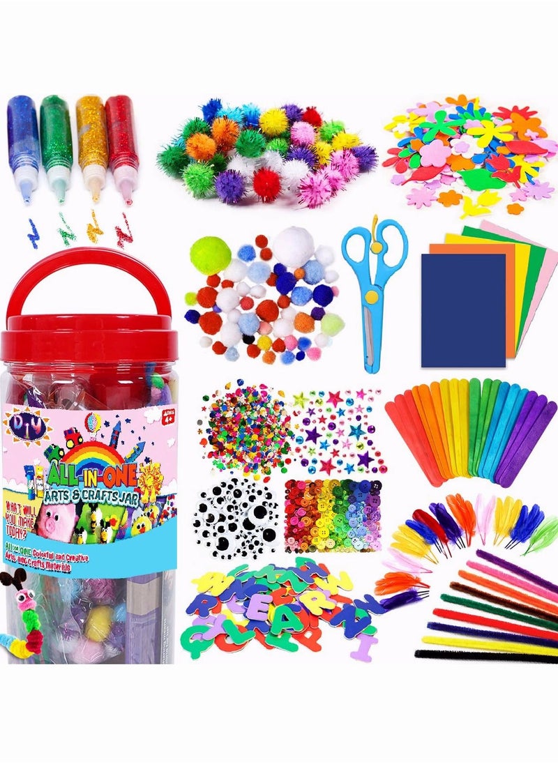 null - 1000-Piece Colourful Creative Art And Craft Supplies For Kids Age 3 4 5 6 7 8 9 For Classroom And Home Projects 3.94x1.97x1.97inch - Image 1
