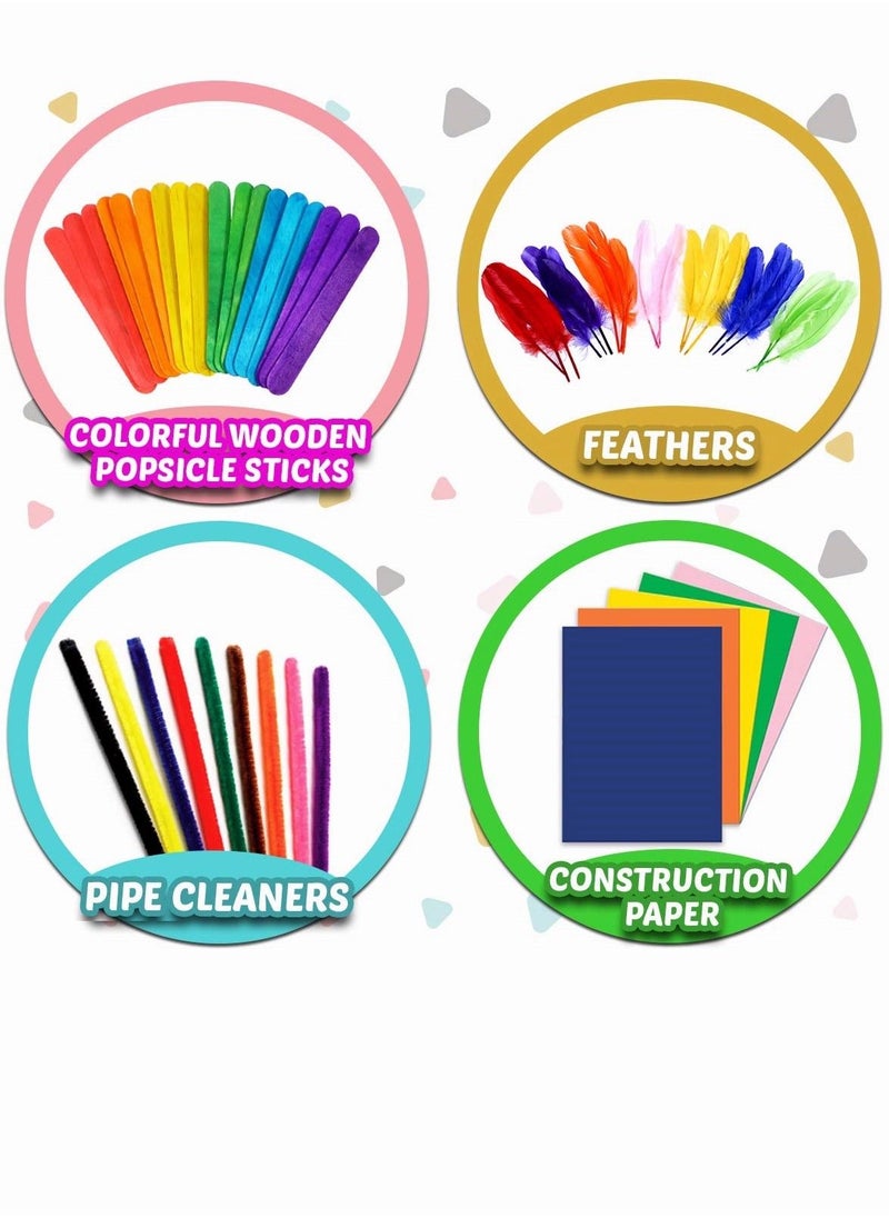 null - 1000-Piece Colourful Creative Art And Craft Supplies For Kids Age 3 4 5 6 7 8 9 For Classroom And Home Projects 3.94x1.97x1.97inch - Image 1