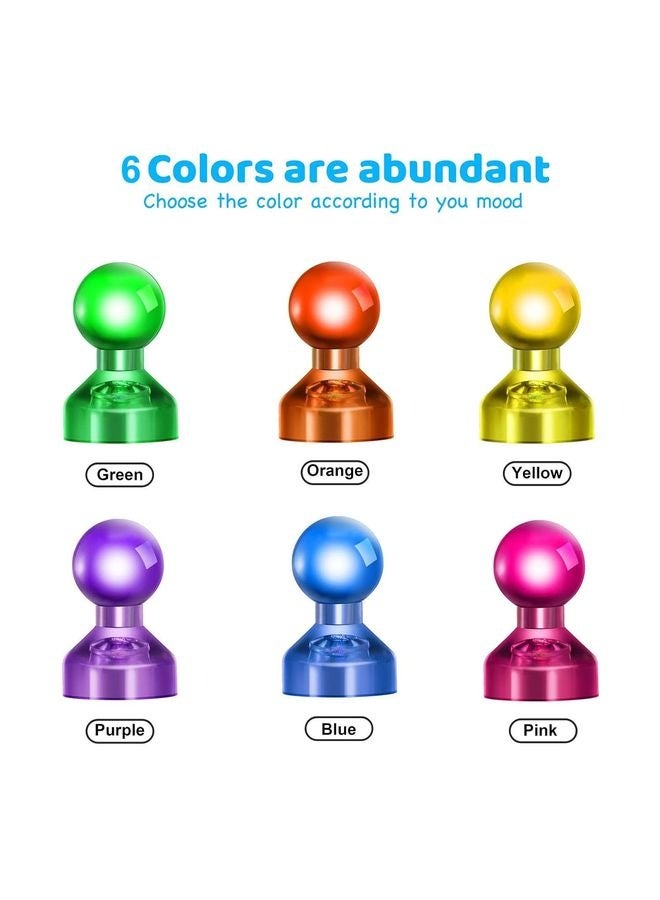 HOMESTAR 60 PCS Colorful Strong Magnetic Push Pin Magnets, Office Classroom Magnets,6 Assorted Color, Perfect to use as Kitchen Home and School, Map Magnets,Whiteboard Magnets - Image 5