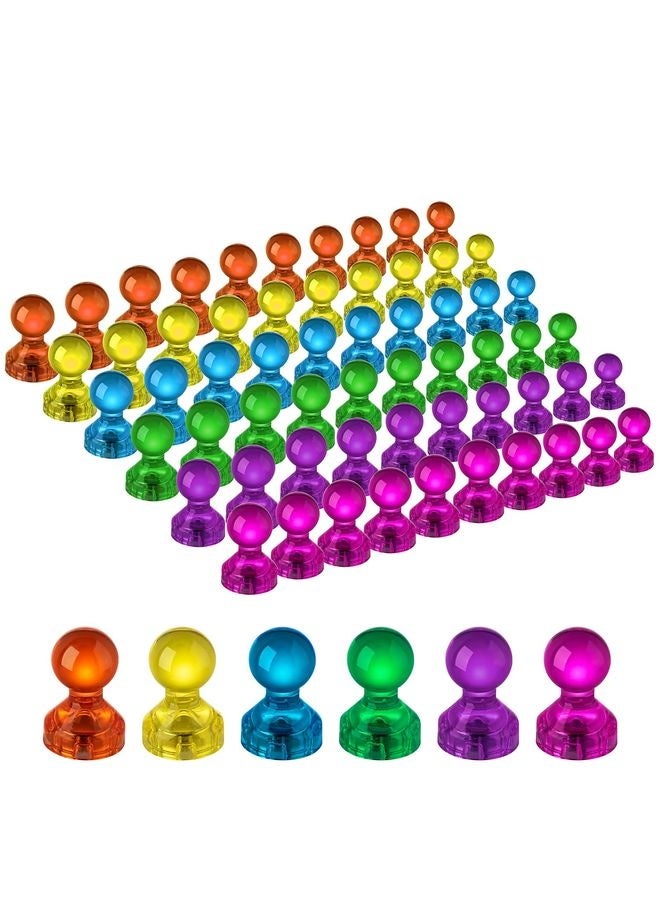 HOMESTAR 60 PCS Colorful Strong Magnetic Push Pin Magnets, Office Classroom Magnets,6 Assorted Color, Perfect to use as Kitchen Home and School, Map Magnets,Whiteboard Magnets - Image 1