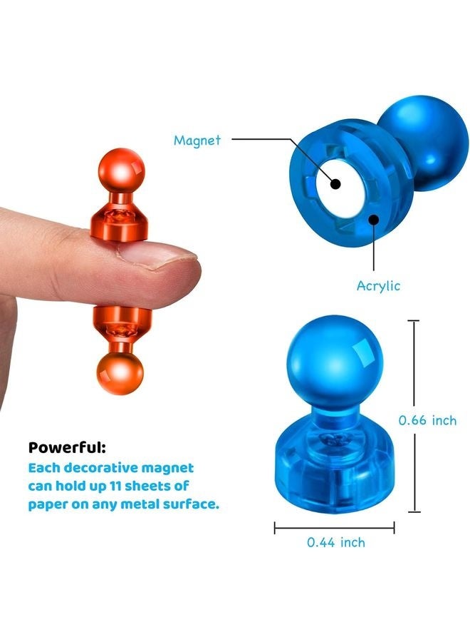 HOMESTAR 60 PCS Colorful Strong Magnetic Push Pin Magnets, Office Classroom Magnets,6 Assorted Color, Perfect to use as Kitchen Home and School, Map Magnets,Whiteboard Magnets - Image 3
