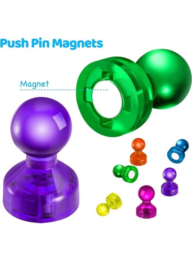 HOMESTAR 60 PCS Colorful Strong Magnetic Push Pin Magnets, Office Classroom Magnets,6 Assorted Color, Perfect to use as Kitchen Home and School, Map Magnets,Whiteboard Magnets - Image 4