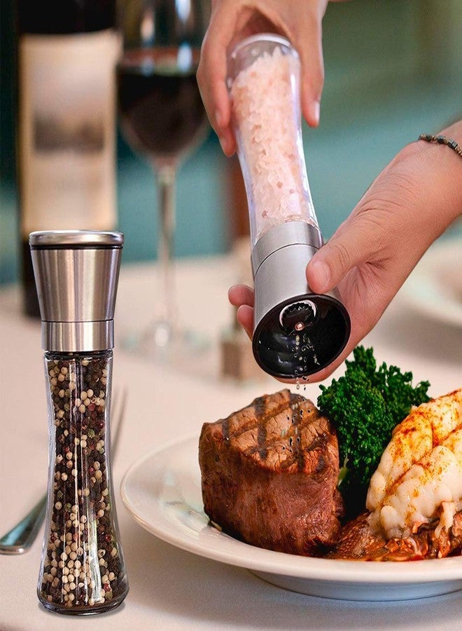 PRIVERA Pepper Grinder or Salt Shaker for Professional Chef - Best Spice Mill with Brushed Stainless Steel, Special Mark, Ceramic Blades and Adjustable Coarseness (Tall Pack 1) - Image 5