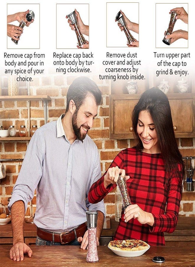 PRIVERA Pepper Grinder or Salt Shaker for Professional Chef - Best Spice Mill with Brushed Stainless Steel, Special Mark, Ceramic Blades and Adjustable Coarseness (Tall Pack 1) - Image 3