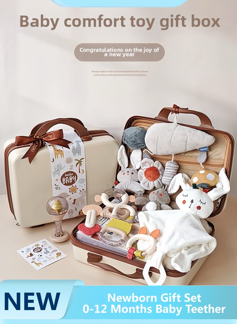 Newborn Gift Set: Rattle Gift Box, 0-12 Months Baby Teether, Soothing Toy for Biting & Comforting.  - Image 1
