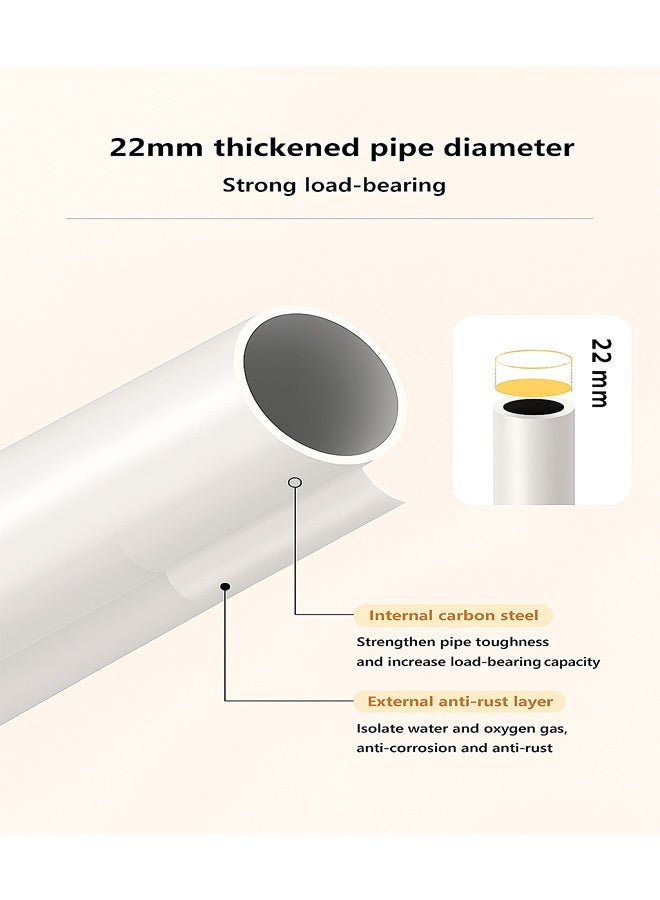 FUMES Heavy-Duty Double Rod Clothes Rack with Bottom Shelf and Wheels Steel Garment Organizer Stand - Image 5