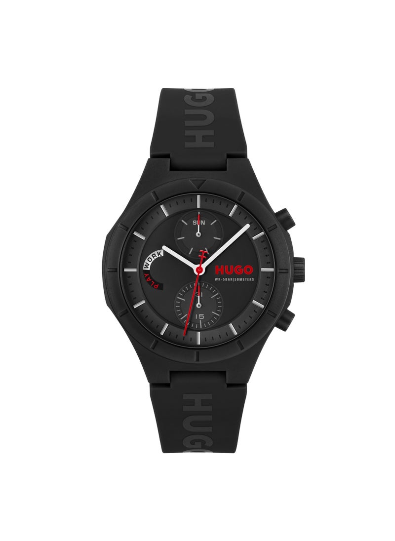 Lit Multi Pu Strap Analog Watch