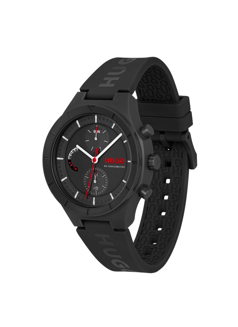 Lit Multi Pu Strap Analog Watch