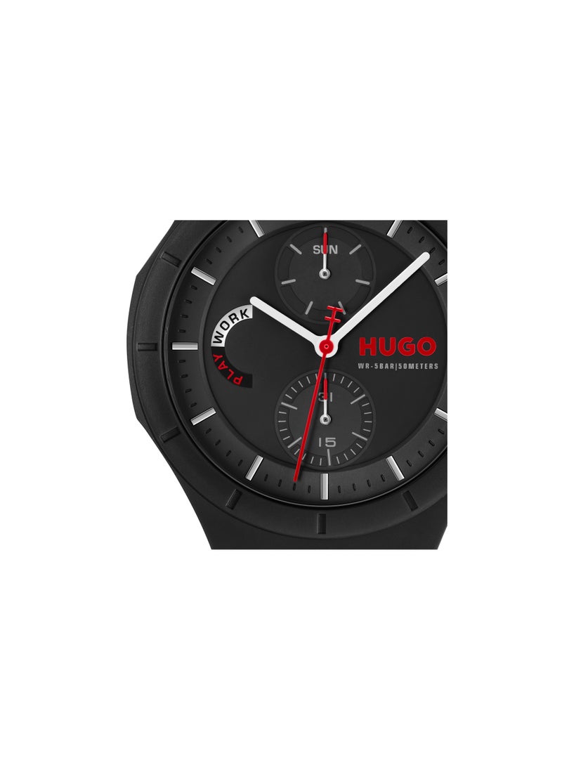 Lit Multi Pu Strap Analog Watch