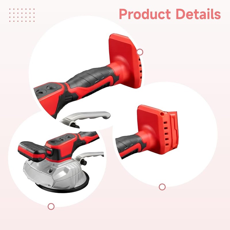 Cordless Tile Vibration Tool with 5 Suction Cups Ergonomic Handle 18V Battery Compatible - Image 4