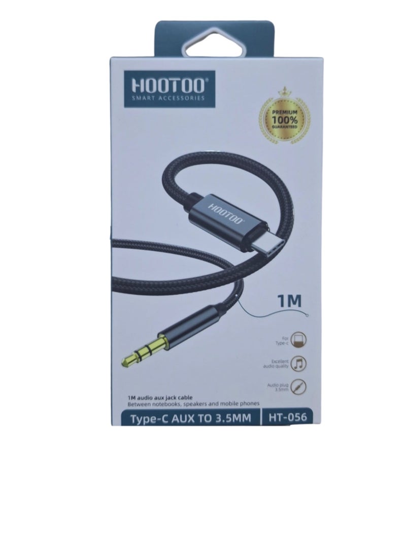 HooToo Type-C to AUX Audio Cable 1M Fabric / Hoto Brand  - Image 1