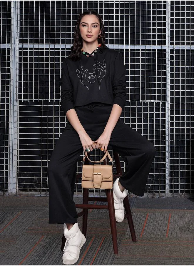 ساسافراس Terry Track Pants with Drawstring Waistband by Styli