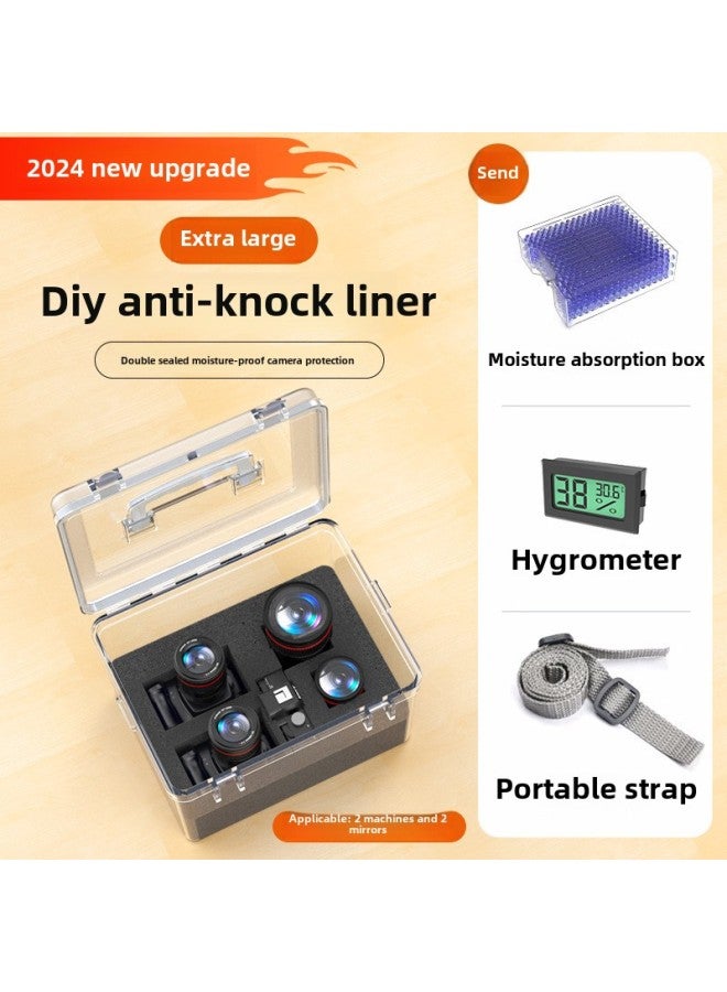 Camera Moisture-proof Box SLR Lens Drying Box Photographic Equipment Electronic Components Hygrometer Tea Mildew-proof Seal-Color:Extra Large  Comes With Moisture Absorption Box + Humidity Meter + Back  - Image 1