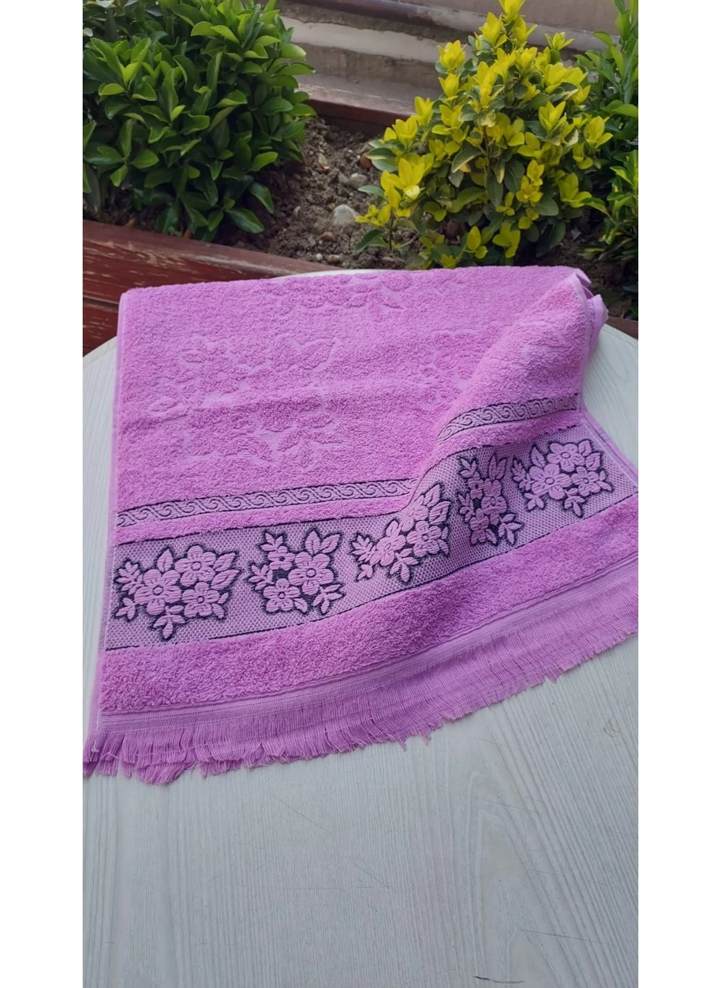 تكستلجي Textile Manufacturer Fringed Embroidered 50 x 90 cm Hand Face Towel