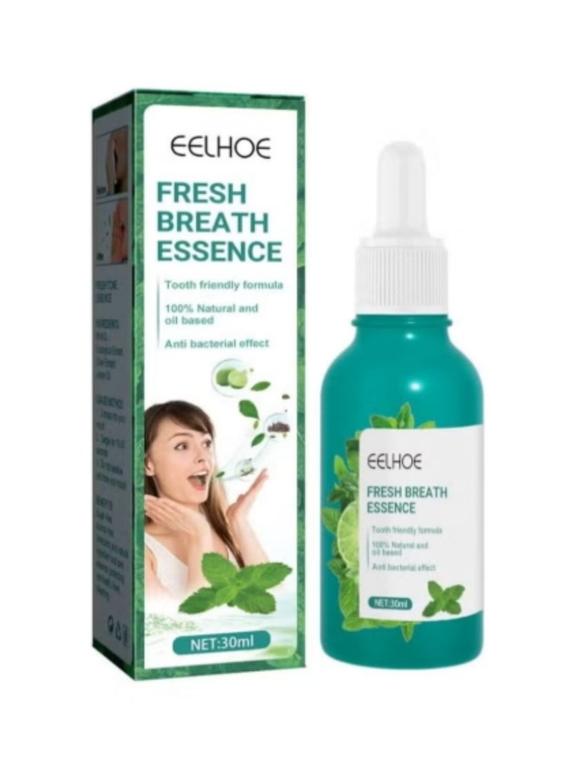 EELHOE Natural Fresh Breath Oral Care Essence, Specially for Adults. Quickly Remove Bad Breath, Eliminate Dry Mouth and Unpleasant Odor. Handy and Portable Fresh Breath Essence Serum, 30ml - Image 1